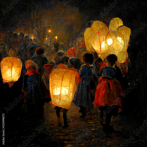 lanterns, St. Martin's Day, procession, children