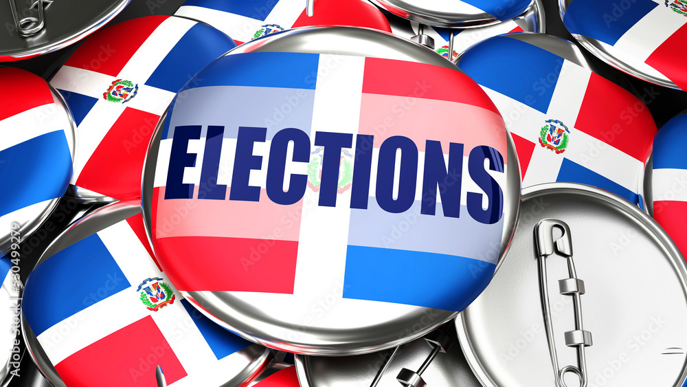 Dominican Republic and Elections dozens of pinback buttons with a