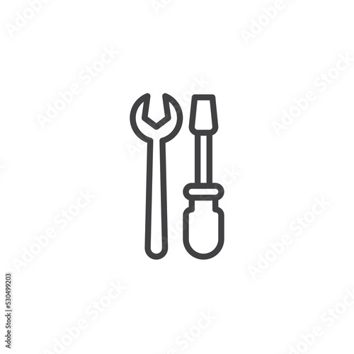Repair tools line icon