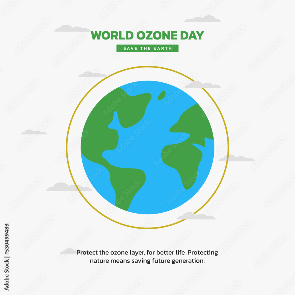 Ozone layer protection day social media poster design template.