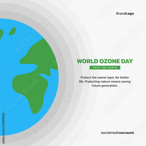 Ozone layer protection day social media poster design template.