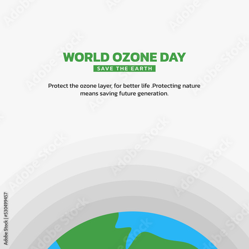 Ozone layer protection day social media poster design template.