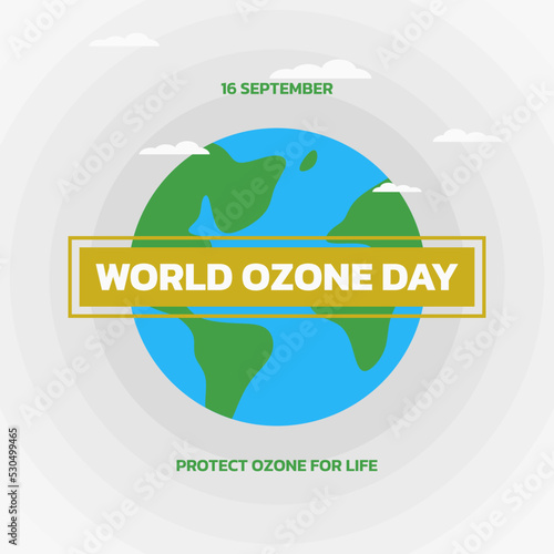 Ozone layer protection day social media poster design template.