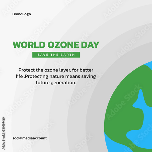 Ozone layer protection day social media poster design template.