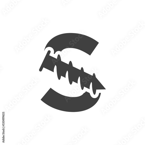 Letter S Screw Logo Template For Construction Ironmonger  Symbol Design