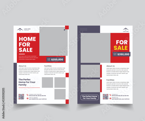 Flyer Design Template. Professional Brochure. Real Estate Poster Vector.