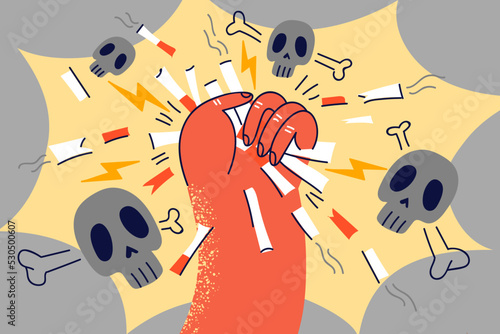 Hand of person throwing cigarettes