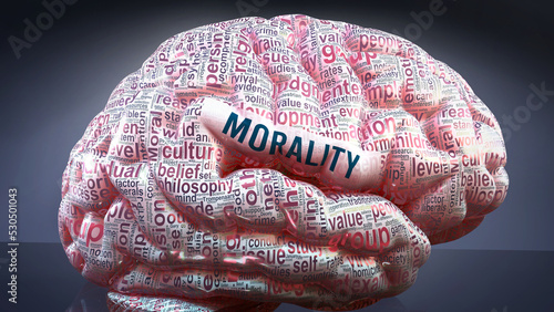Photography Morality in human brain, hundreds of crucial terms related to Morality projected