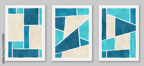Moder design, hand painted watercolor illustrations for wall decoration, social media, banner, postcard, cover, background. Vector set

