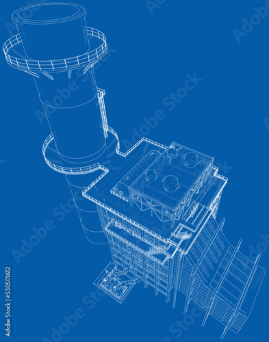 Industrial equipment. Vector rendering of 3d