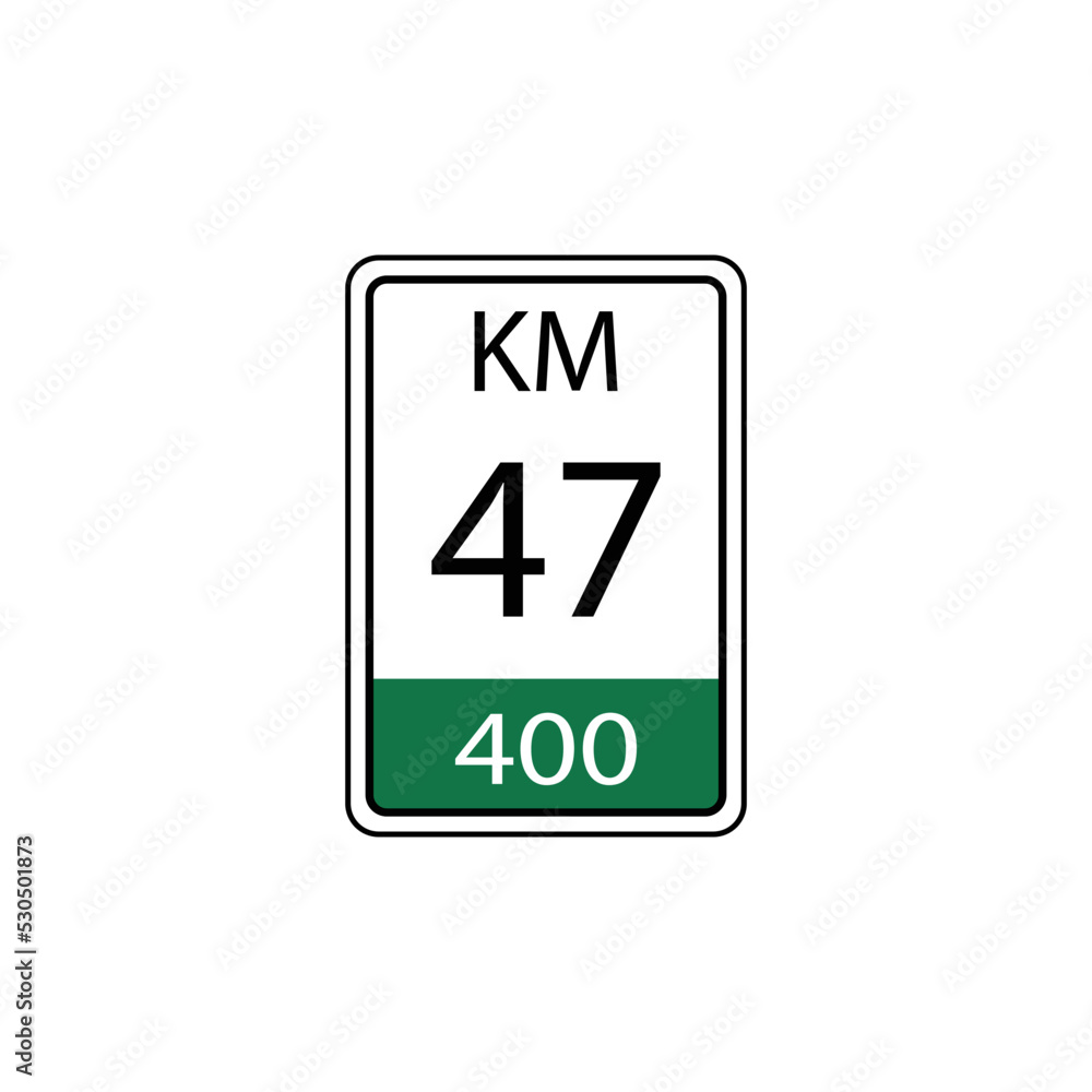 A vector in the form of a symbol or icon in the form of a kilometer traffic sign A vector in the form of a symbol or icon in the form of a kilometer traffic sign