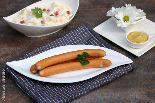 Photography Kartoffelsalat mit Wiener Würstchen