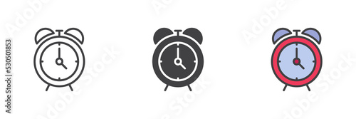 Alarm clock different style icon set