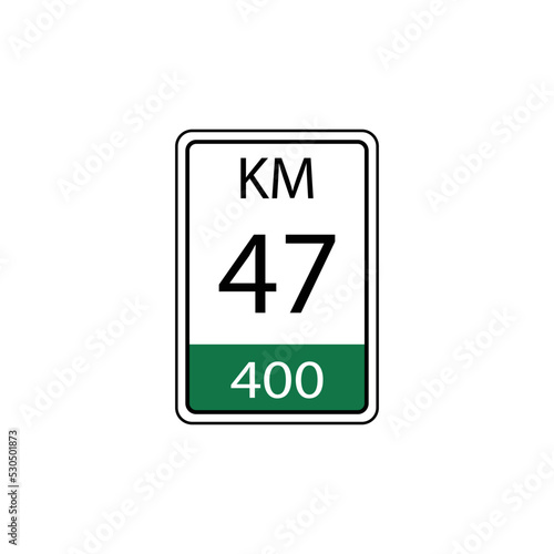 A vector in the form of a symbol or icon in the form of a kilometer traffic sign