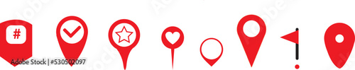 Location pin set. Map pin, pointer. Colour map pin vector	