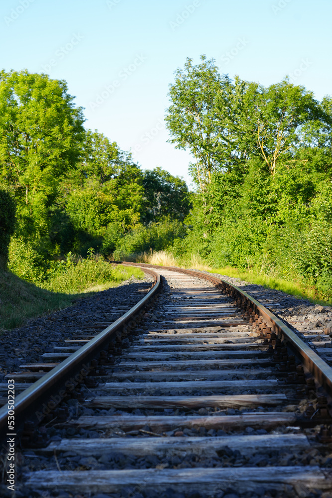 Railway tracks in nature.
