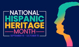 National Hispanic Heritage Month in September and October. Hispanic and Latino American culture celebration month