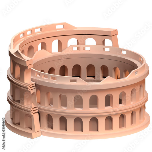 Fotobehang The colosseum perspective view illustration in 3D design