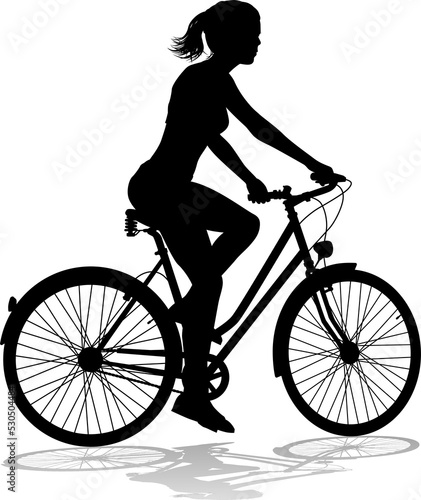 Woman Bike Cyclist Riding Bicycle Silhouette © Christos Georghiou