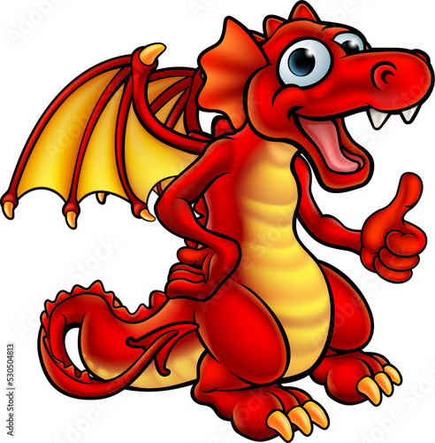 Cartoon Red Dragon
