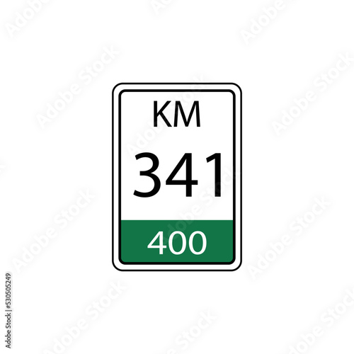 A vector in the form of a symbol or icon in the form of a kilometer traffic sign