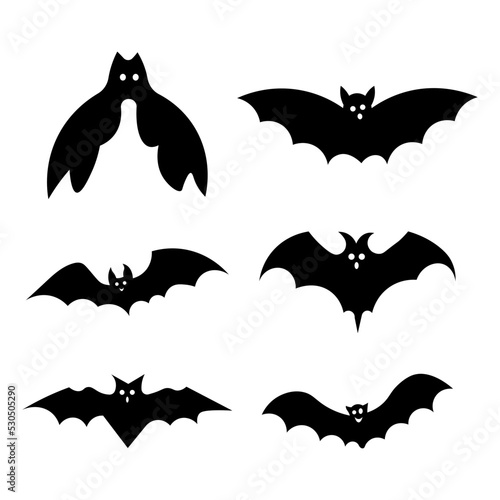 Halloween bat black and white set 