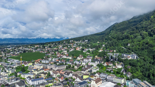 Liechtenstein capital Vaduz aerial view from the drone - HD wallpaper - Vaduz Castle - Schloss Vaduz © harshavardhan