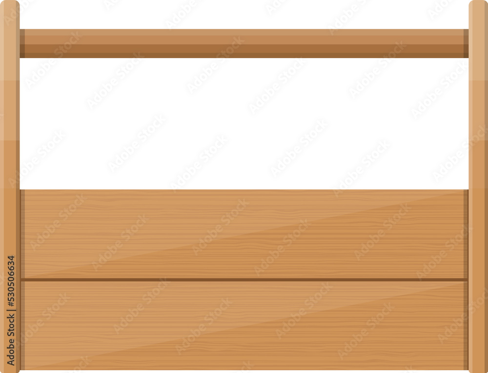 Empty wooden toolbox