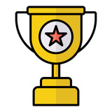 Champion Trophy Vector Icon which is suitable for commercial work and easily modify or edit it

