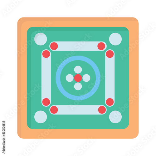 Carrom Board Game Vector Icon which is suitable for commercial work and easily modify or edit it