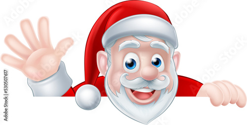 Cartoon Santa Waving