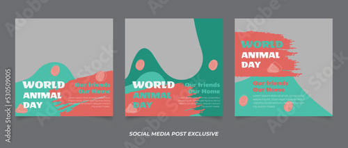 World animal day social media post template	
