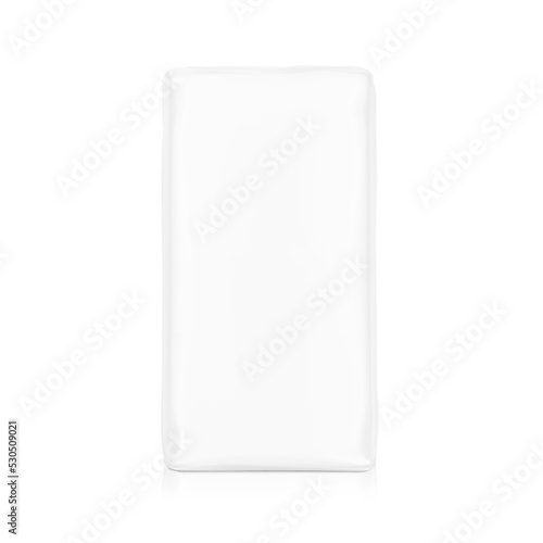 Vertical bag mockup. Front view. Vector illustration isolated on white background. Easy to use for presentation your product, idea, promo, design. EPS10	