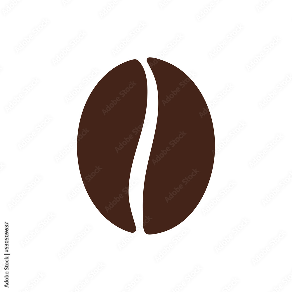Single solid coffee bean icon Single solid coffee bean icon