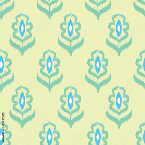 Digital ikat pattern for silk fabrcs. Traditional textile productin Uzbekistan and other countries of Central Asian region. Beautiful adras or atlas in uzbek language. Margilan city. 