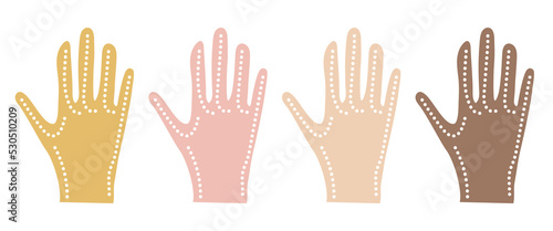A set of hand drawn raised hands. Good for any project.