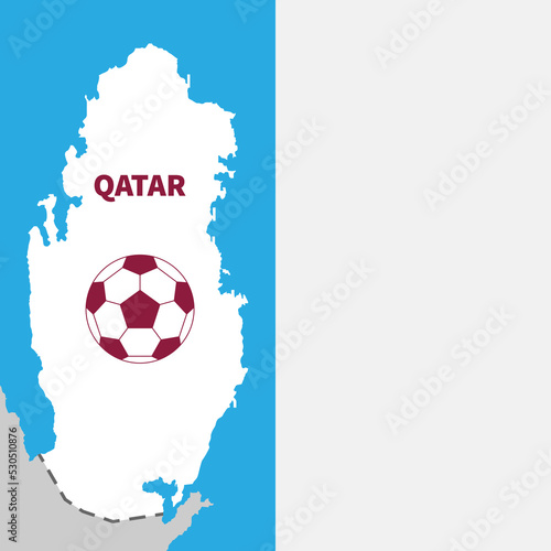 Football competition poster in Qatar flag colors