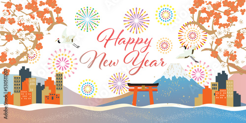 東京　日本風景イメージイラスト