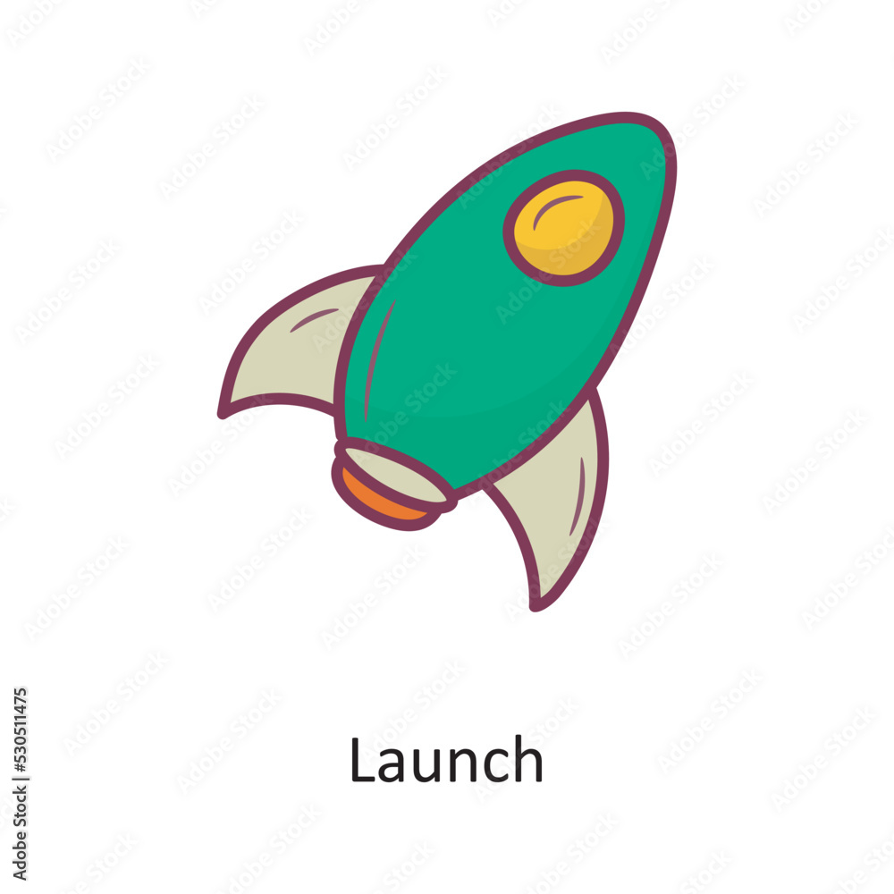 launch Filled outline Icon Design illustration. Media Control Symbol on White background EPS 10 File launch Filled outline Icon Design illustration. Media Control Symbol on White background EPS 10 File