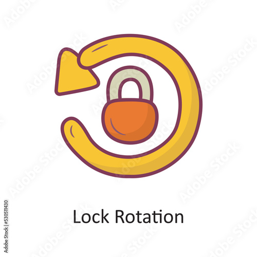 Lock Rotation Filled outline Icon Design illustration. Media Control Symbol on White background EPS 10 File photo