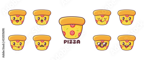 Pizza cartoon. fast food vector illustration