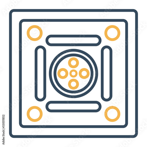Carrom Board Game Vector Icon which is suitable for commercial work and easily modify or edit it

