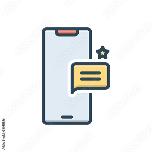 Color illustration icon for message