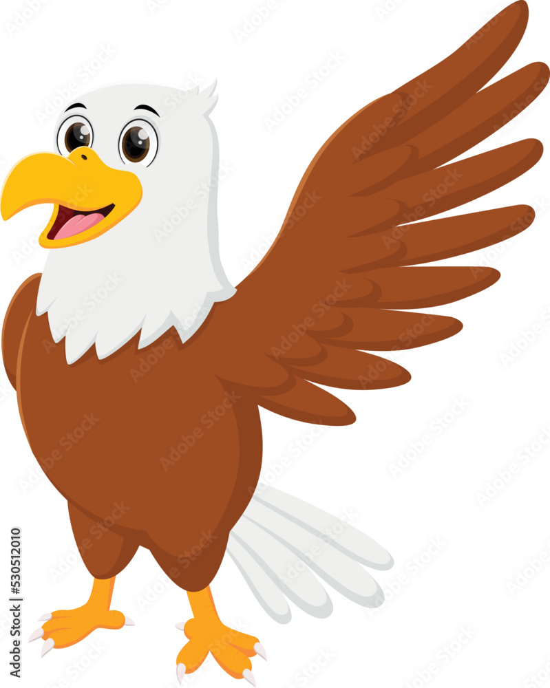 Naklejka premium Cartoon eagle isolated on white background 