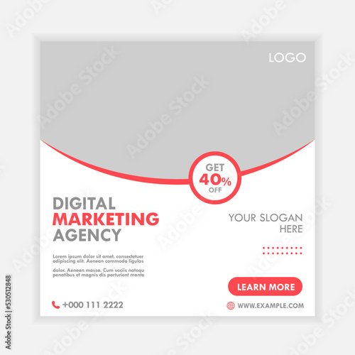 Digital Marketing Agency Social Media Post Corporate Business Vector Template