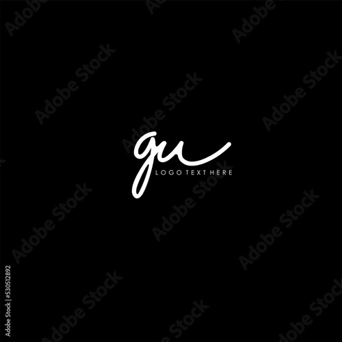 gu, gu letter logo, hand written gu logo, hand written logo