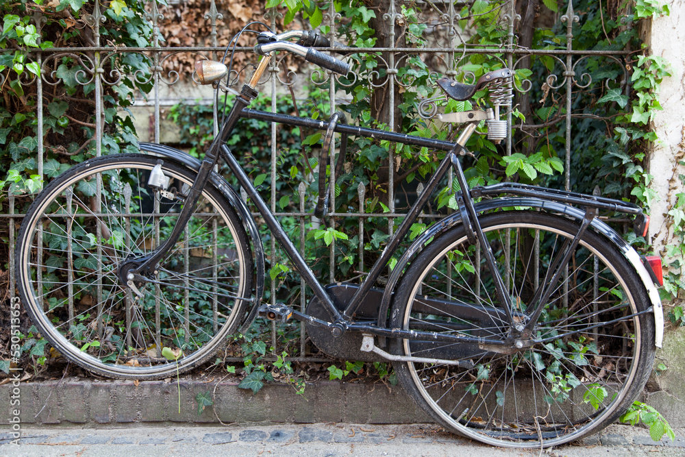 old bicycle in the street