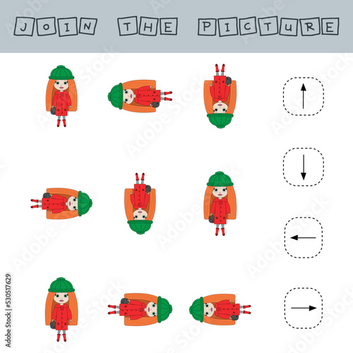 Developing activity for children - find the difference. Logic game for children. 