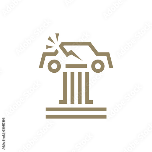 car accident attorney logo vector icon illustration
