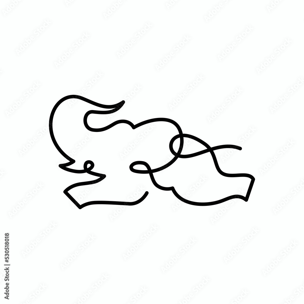 Elephant continuous line Jumping Logo vector Icon Illustration
